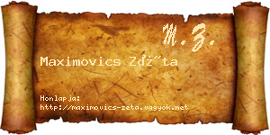 Maximovics Zéta névjegykártya